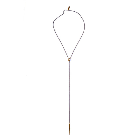 ENCOMPASS ELLIPSE SPIKE LARIAT BRASS